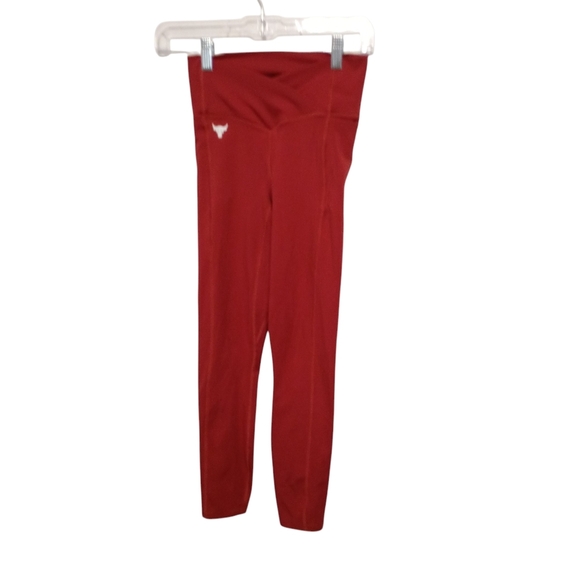 Under Armour - Red "The Rock" Leggings- Size XS - Picture 1 of 6